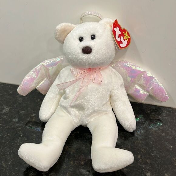 Ty beanie babies, Halo the Bear. Ty original 1998.NWT. Ear & Tush Tag - Picture 1 of 10